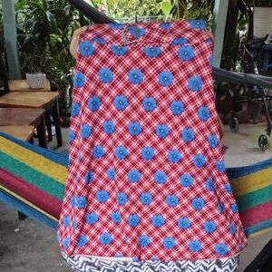 Floral Red and Blue Women's Skirt